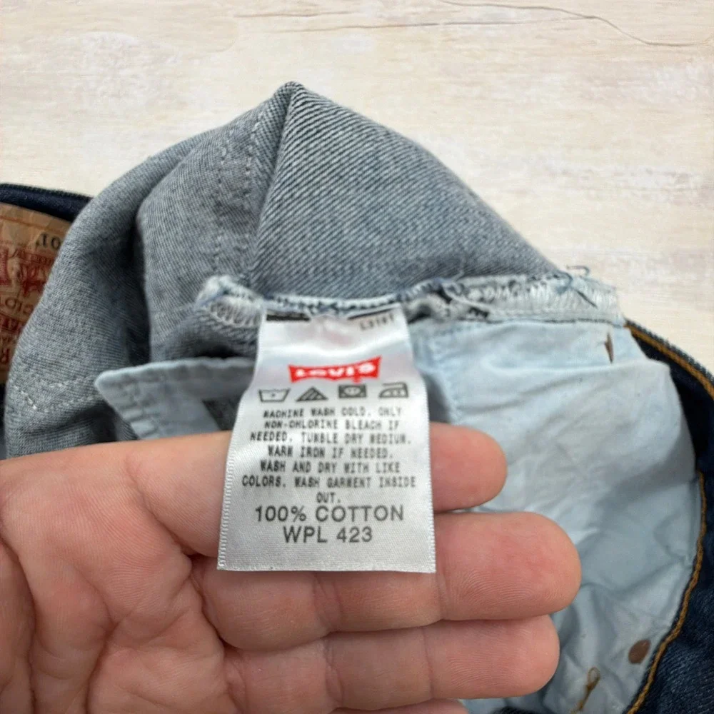 Y2K Levi's Jeans 501 Original Straight Leg Button Fly Dark Wash Blue W40 L32